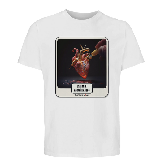 T-shirt premium bianco con la stampa Rock Art «Dumb»