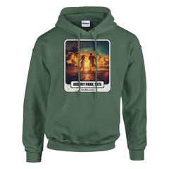 Felpa con cappuccio Rock Art «Born to Run» (Asbury Park, 1975), colore Verde militare
