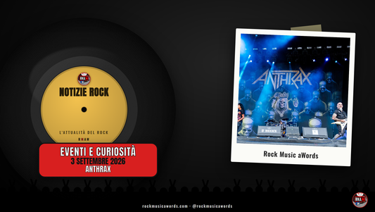 Anthrax dal vivo, notizie rock del 3 settembre 2026
