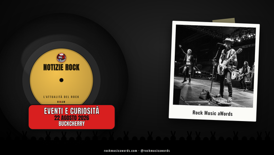 Copertina RMAW Notizie Rock — Buckcherry, incidente del tour bus, 22 agosto 2026