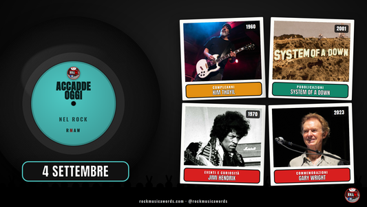 Accadde Oggi nel Rock - 4 settembre: Kim Thayil, System of a Down, Jimi Hendrix, Gary Wright