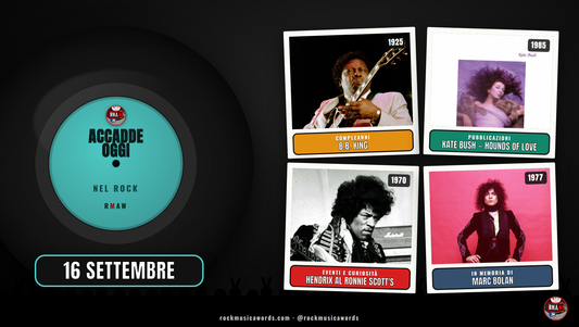Accadde Oggi nel Rock - 16 settembre: B.B. King, Hounds of Love di Kate Bush, Jimi Hendrix al Ronnie Scott's, Marc Bolan