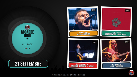 Accadde Oggi nel Rock 21 settembre: Liam Gallagher, King Crimson Discipline, America A Tribute to Heroes, Jaco Pastorius