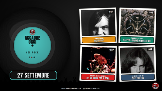 Accadde Oggi nel Rock 27 settembre: Meat Loaf, Slayer Divine Intervention, Bob Dylan, Cliff Burton