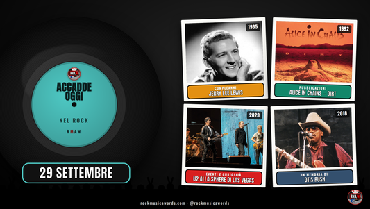 Accadde Oggi nel Rock 29 settembre: Jerry Lee Lewis, Alice in Chains Dirt, U2 alla Sphere di Las Vegas, Otis Rush