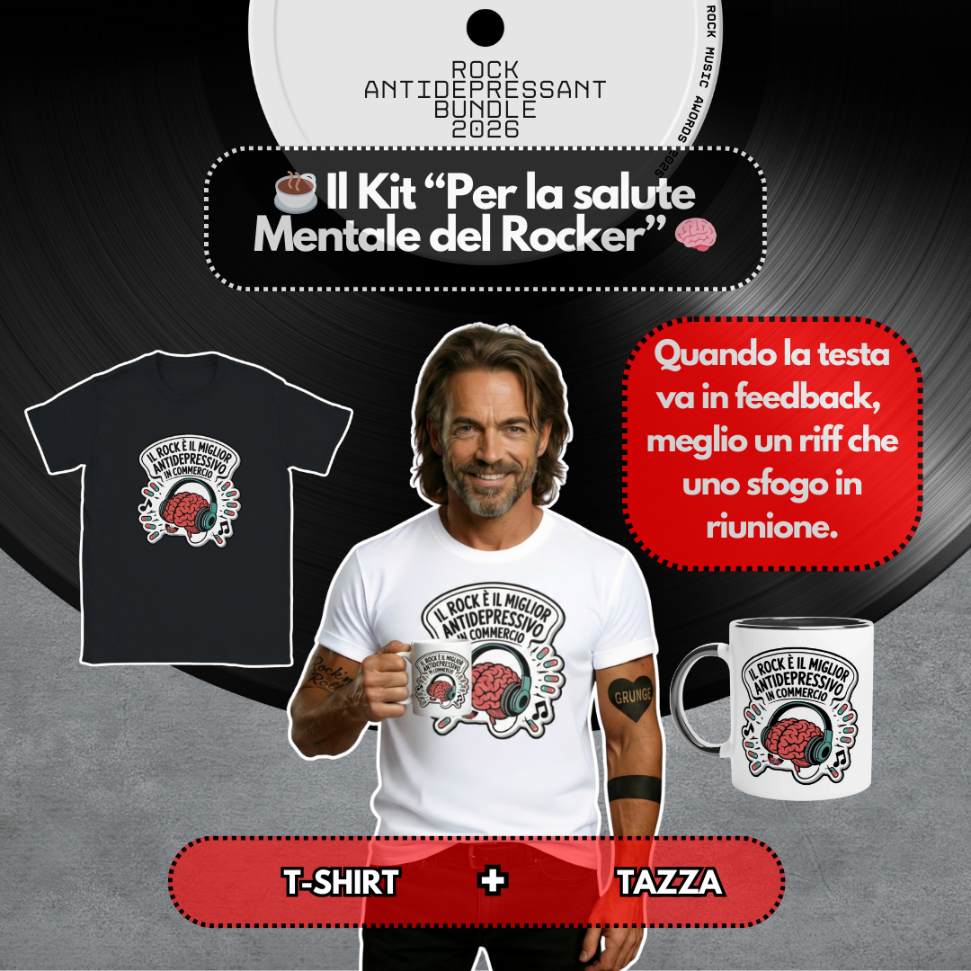 Kit "Antidepressivo Rock" – T-Shirt + Tazza [IT]