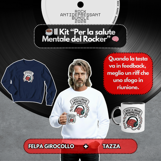 Kit "Antidepressivo Rock" – Felpa Girocollo + Tazza [IT]