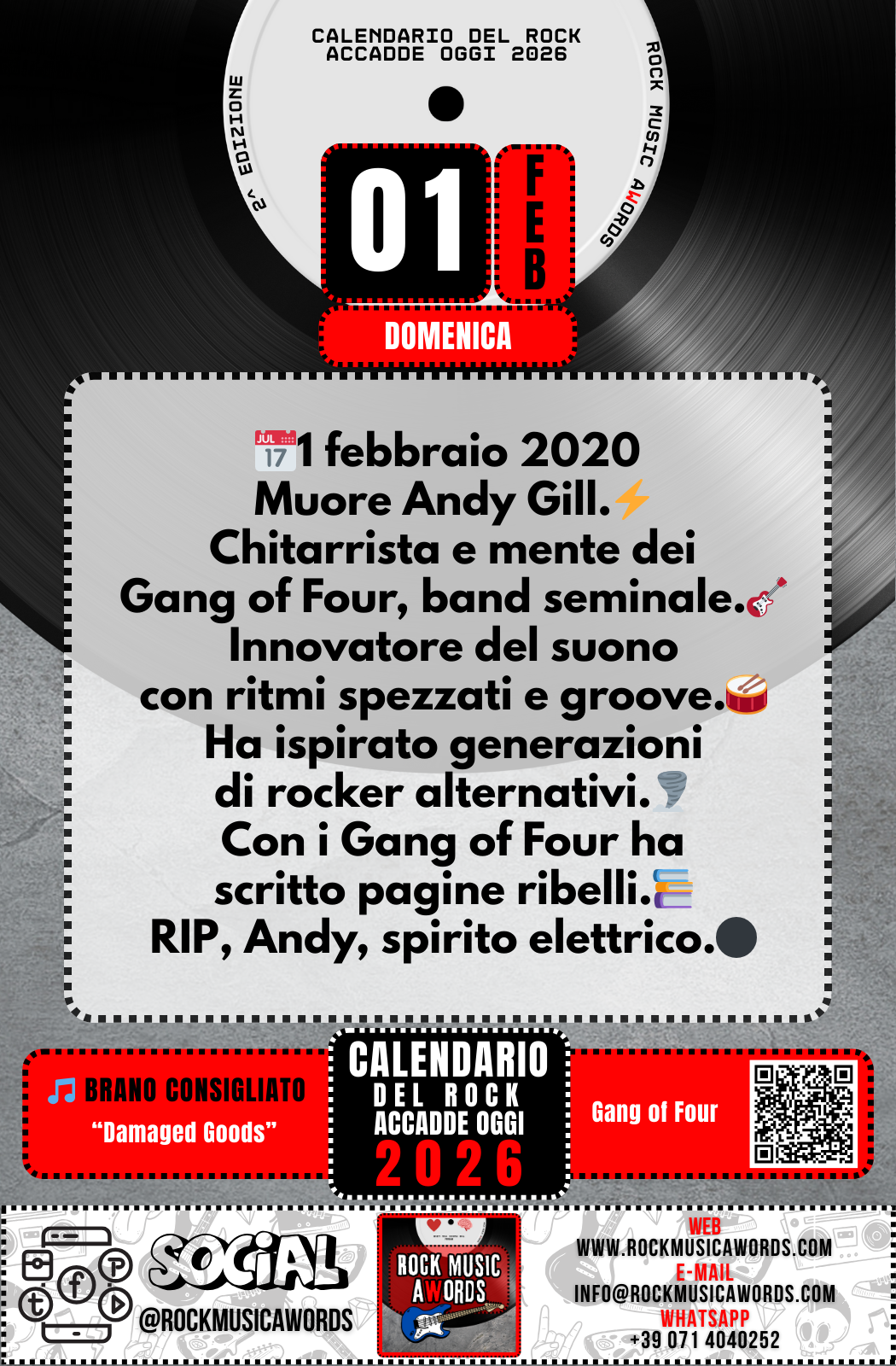 Calendario del Rock 2026 – 2^Edizione da Collezione con QR Code