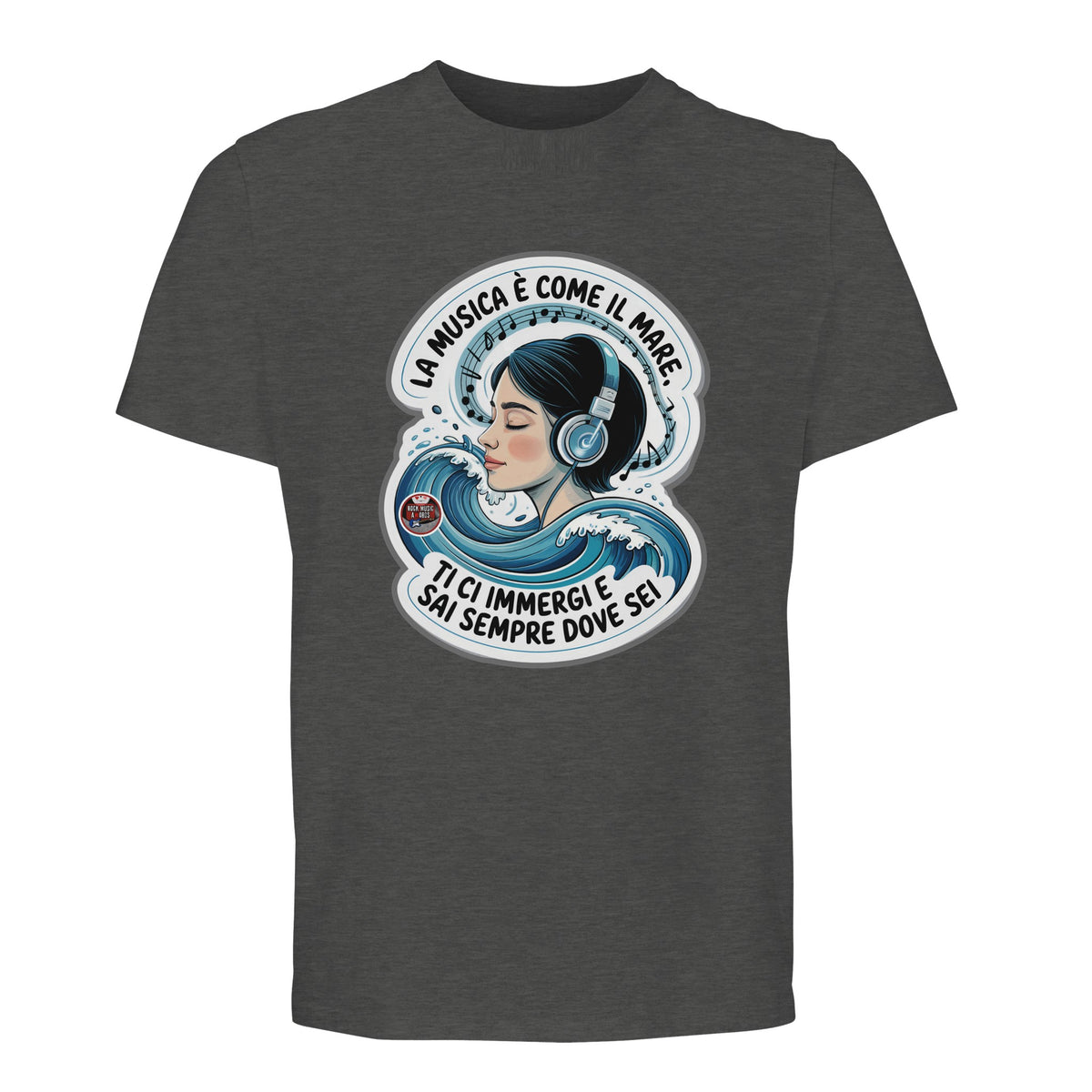 T-shirt Premium con lo slogan «La musica è come il mare»