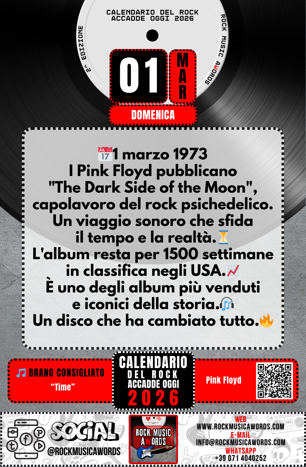 Calendario del Rock 2026 – 2^Edizione da Collezione con QR Code