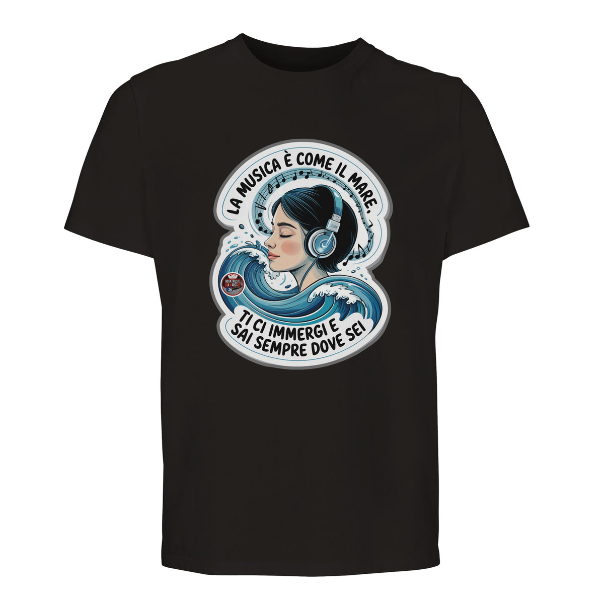 T-shirt Premium con lo slogan «La musica è come il mare»