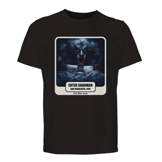 T-shirt premium nero con la stampa Rock Art «Enter Sandman»