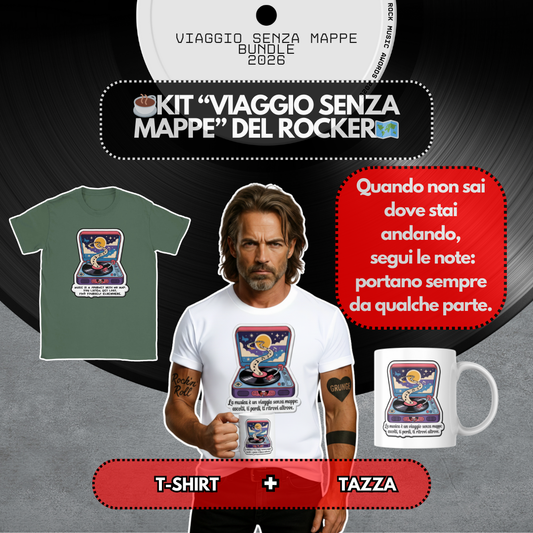 Kit Viaggio Senza Mappe – T-Shirt + Tazza [IT]