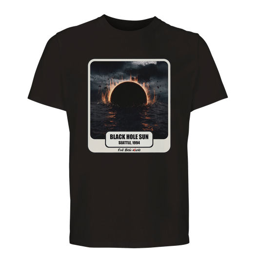 T-shirt premium nero con la stampa Rock Art «Black Hole Sun»