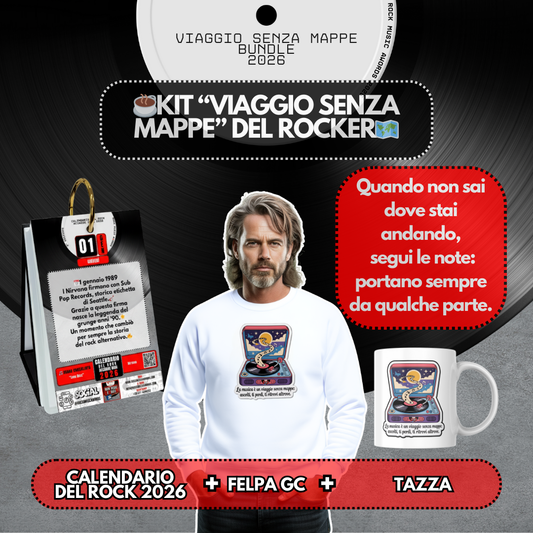 Kit Viaggio Senza Mappe – Felpa Girocollo + Tazza [IT]