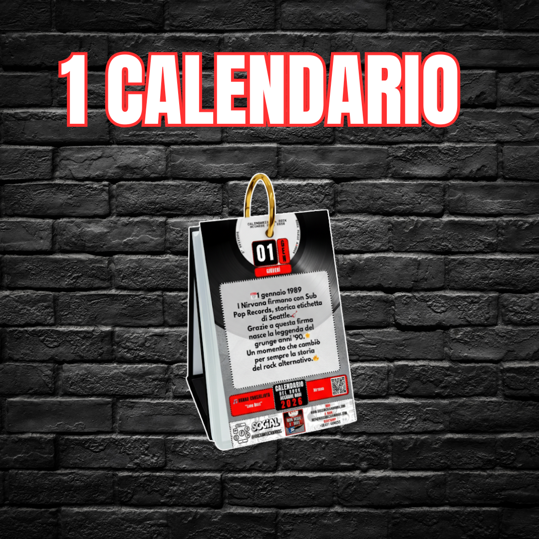 Calendario del Rock 2026 – 2^ Edizione da Collezione con QR Code - In Pre-Ordine Omaggio Calendario del Rock 2025