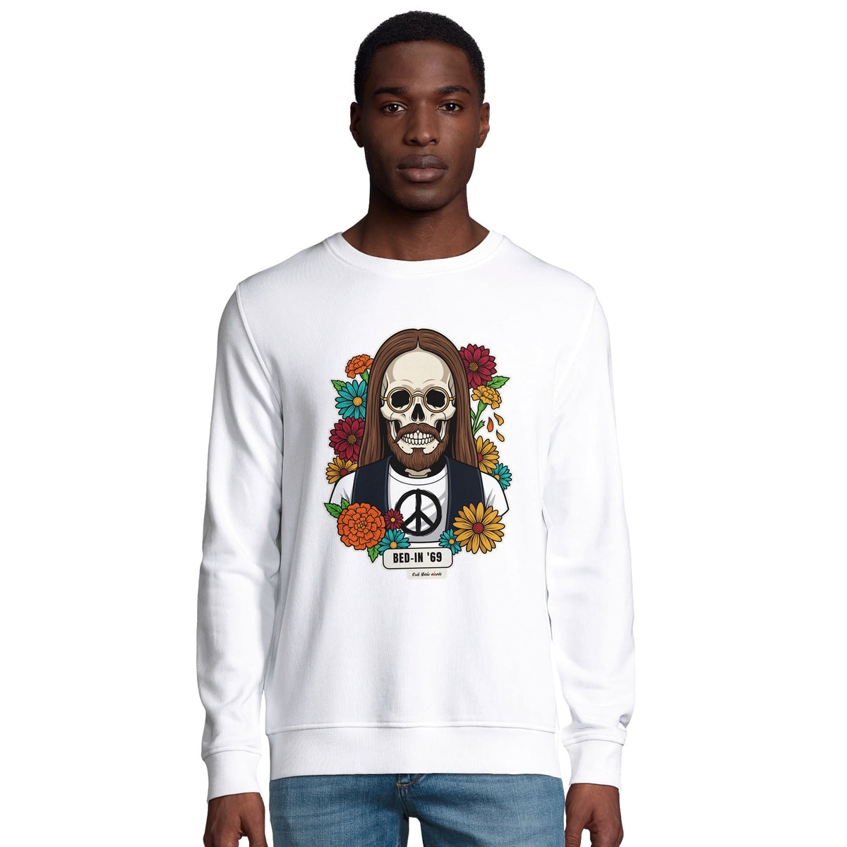 Felpa biologica con la calavera Bed-In '69 – Calaveras del Rock