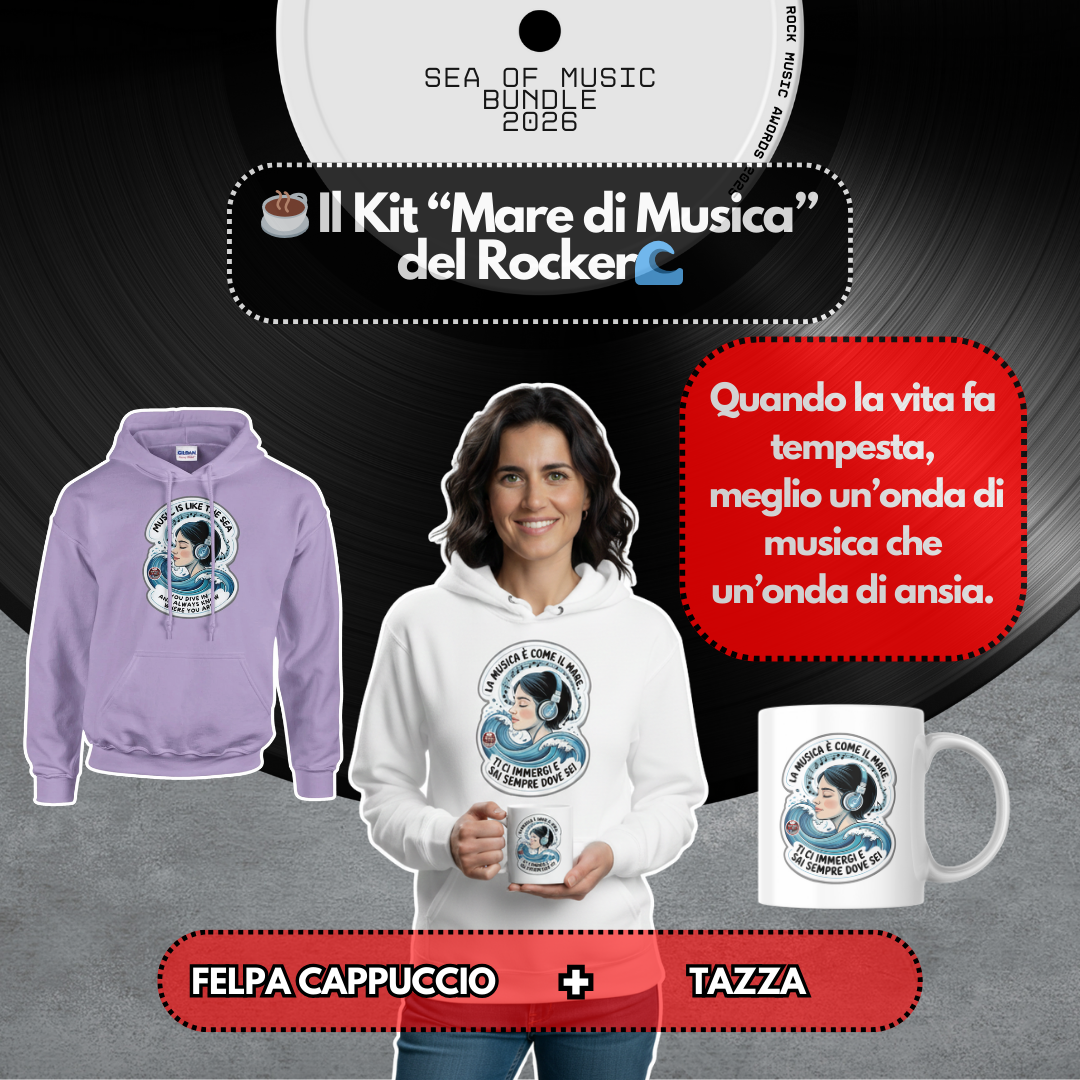 Kit Mare di Musica – Felpa con Cappuccio + Tazza [IT]