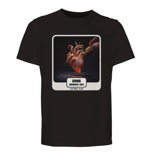 T-shirt premium nero con la stampa Rock Art «Dumb»