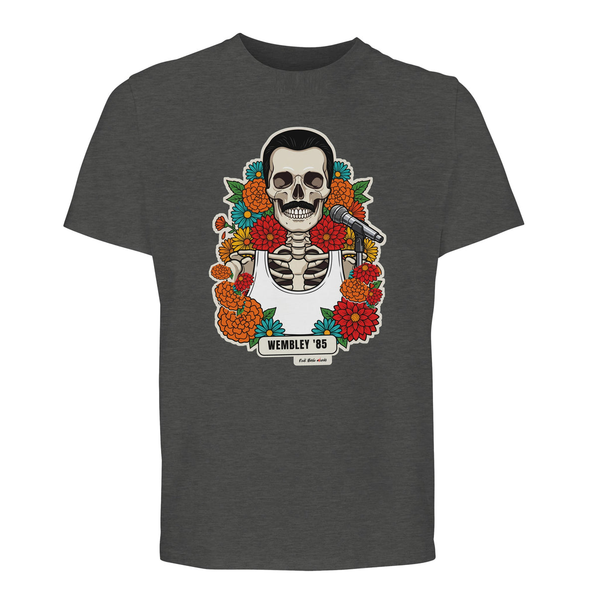 T-shirt Premium grigio melange con la calavera Wembley '85