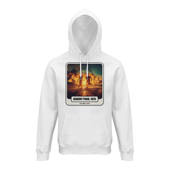 Felpa con cappuccio premium Rock Art «Born to Run» (Asbury Park, 1975), colore Bianco