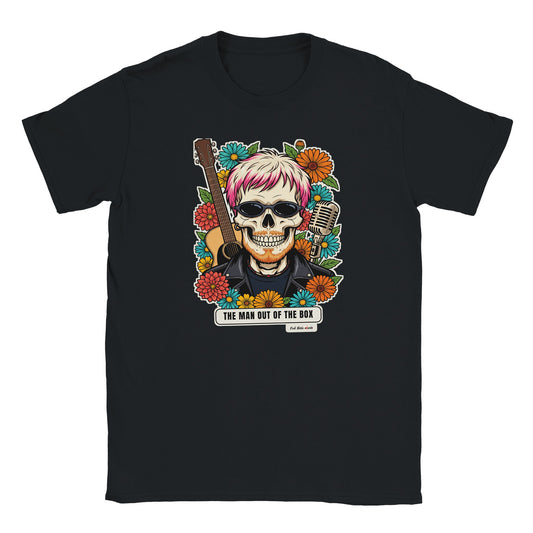 T-shirt nera con la calavera The Man Out of the Box