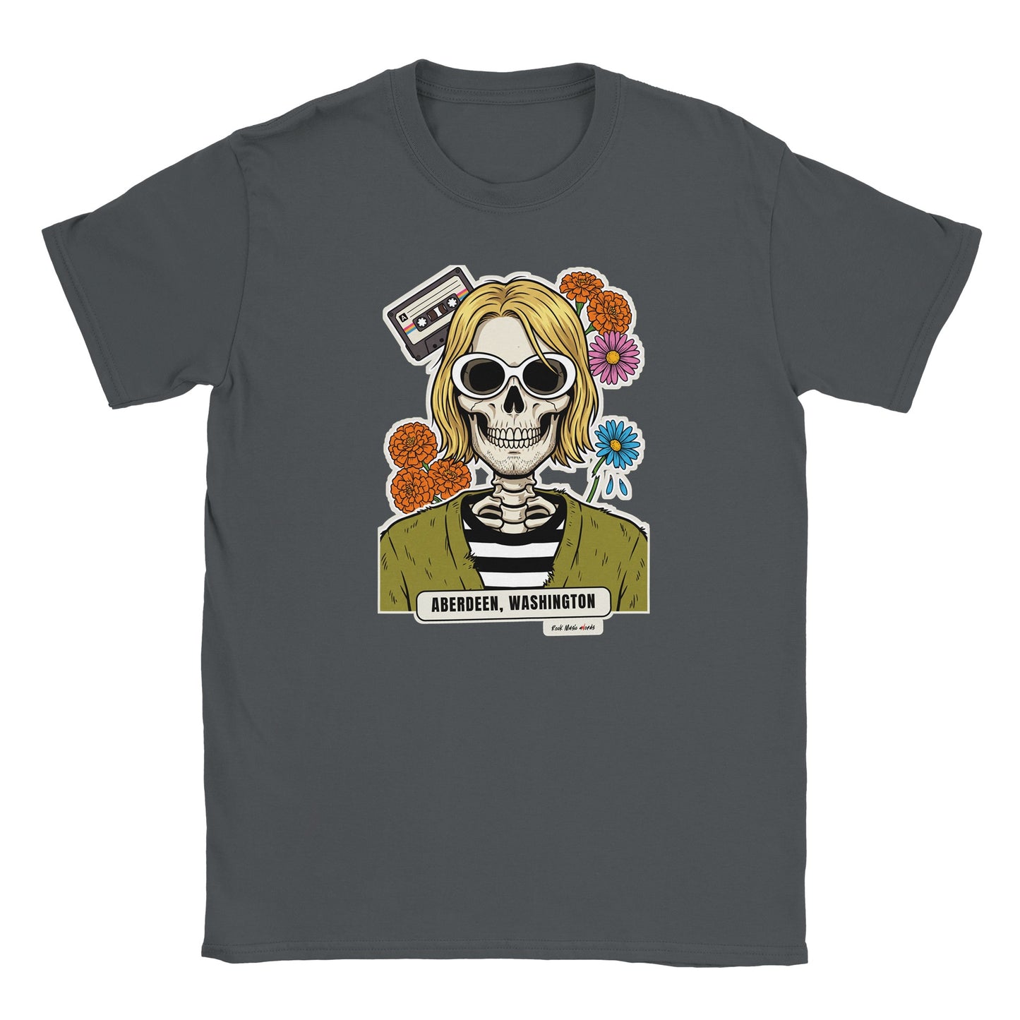 T-shirt grigio antracite con la calavera Aberdeen