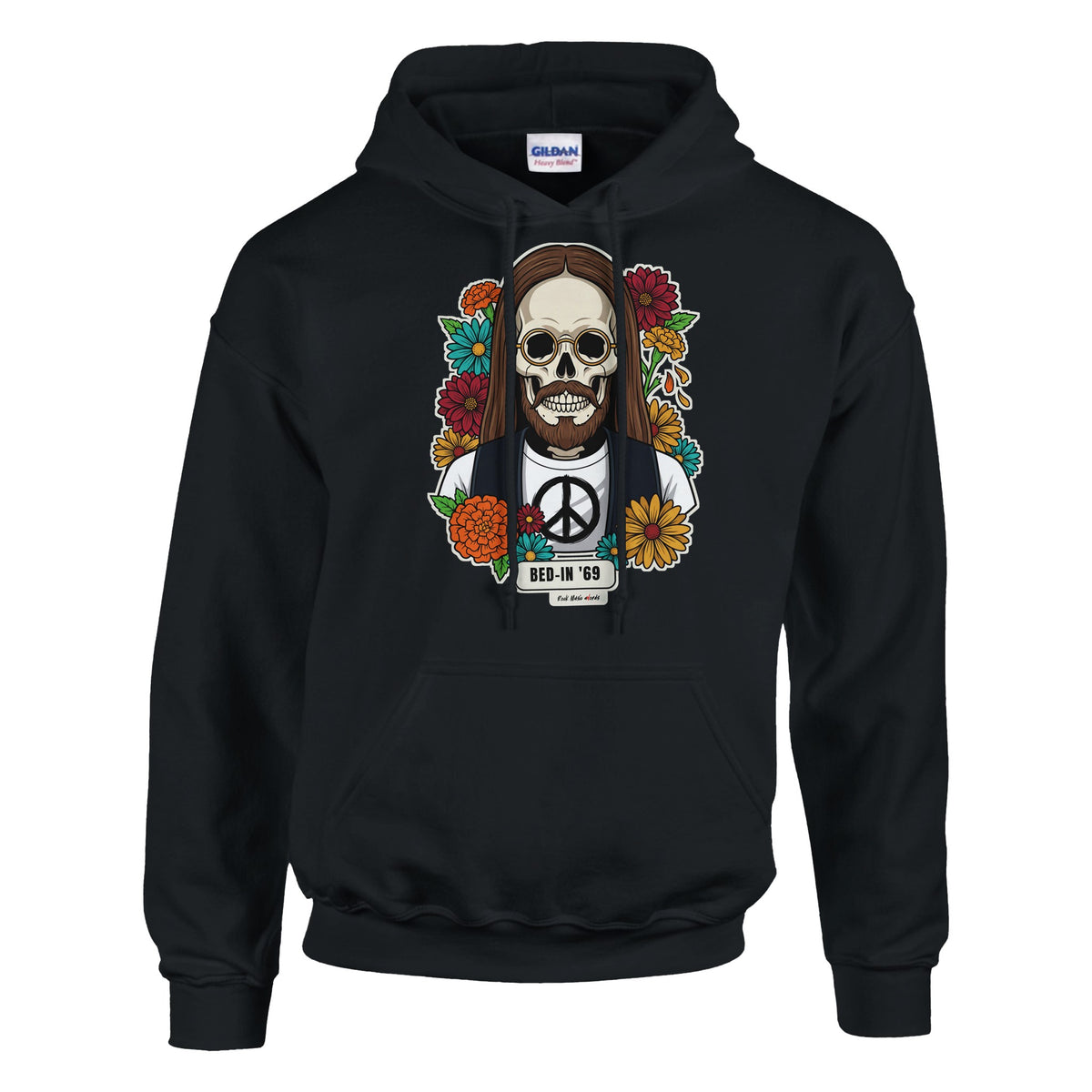 Felpa con cappuccio con la calavera Bed-In '69 – Calaveras del Rock