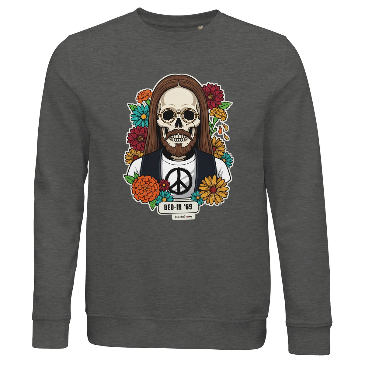 Felpa biologica con la calavera Bed-In '69 – Calaveras del Rock