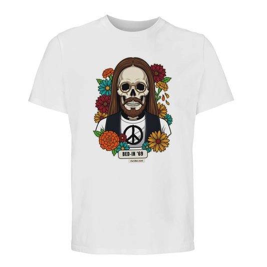T-shirt Premium bianca con la calavera Bed-In '69