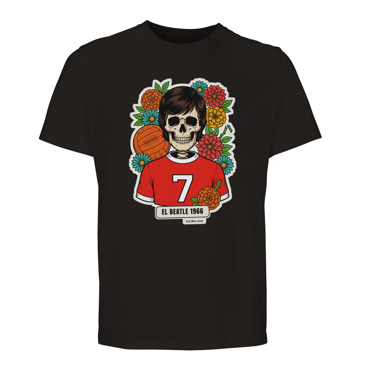 T-shirt Premium nera con la calavera El Beatle 1966