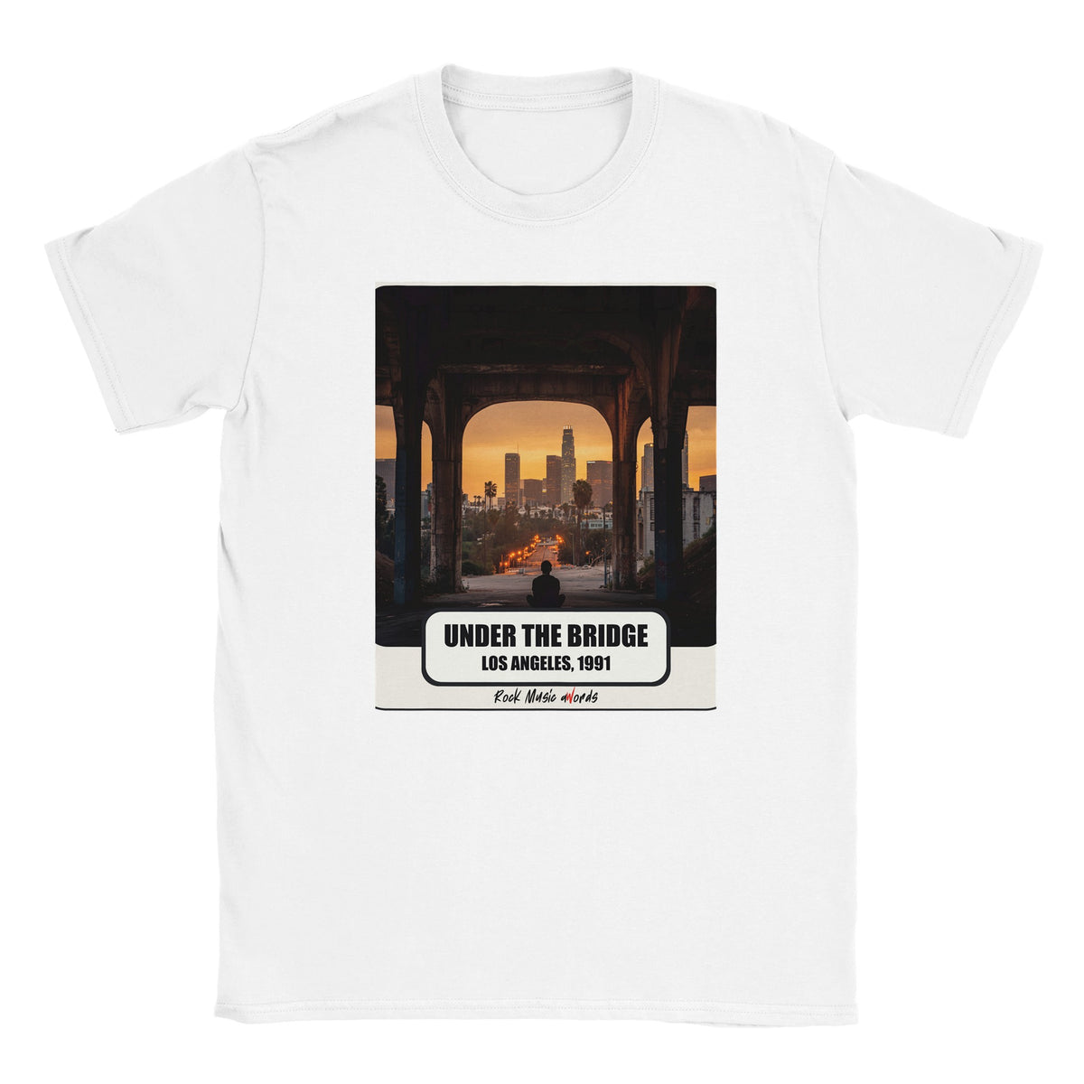 T-shirt bianca con la stampa Rock Art «Under the Bridge – Los Angeles, 1991»