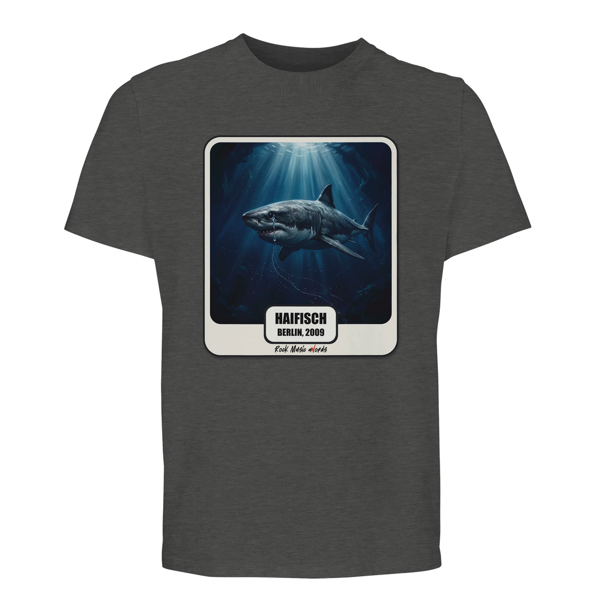 T-shirt premium Rock Art «Haifisch» (Berlin, 2009), colore Grigio melange