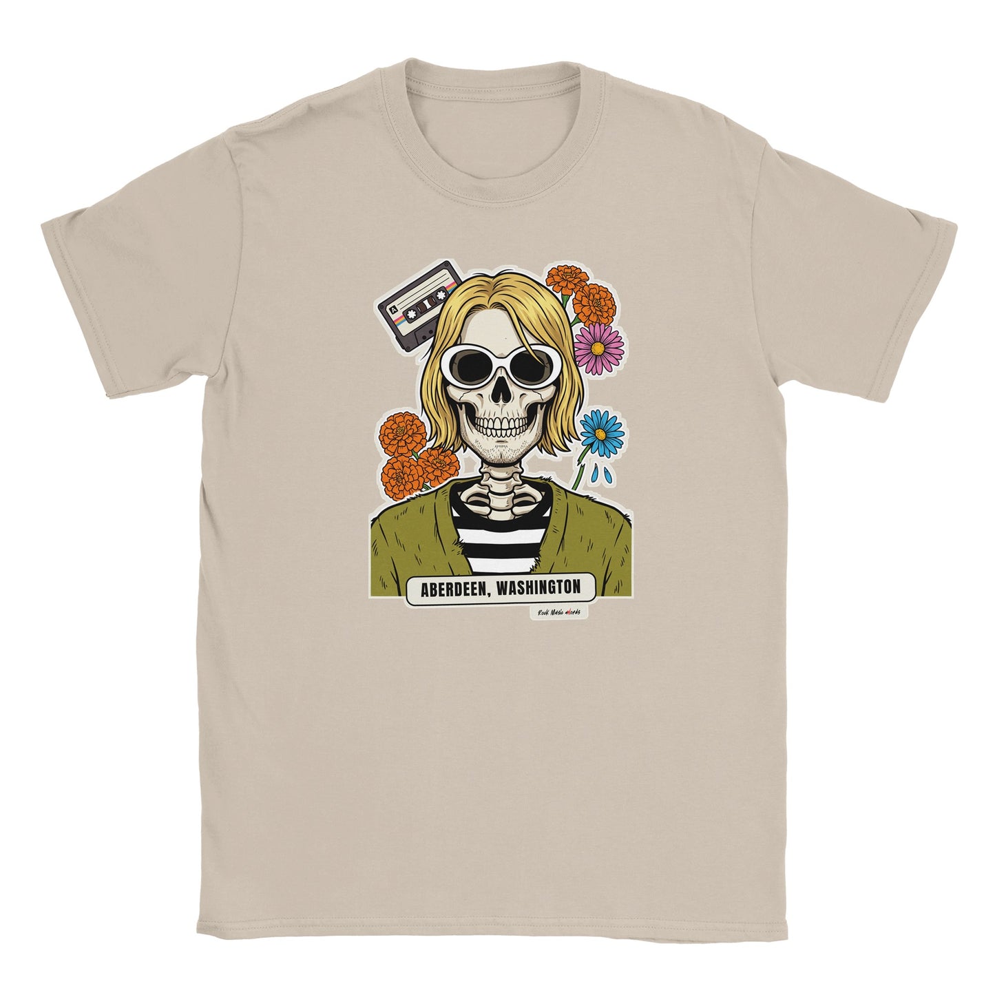 T-shirt color sabbia con la calavera Aberdeen