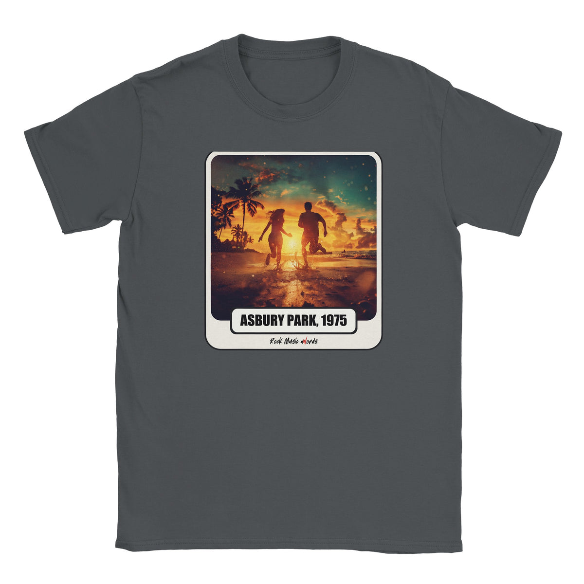 T-shirt Rock Art «Born to Run» (Asbury Park, 1975), colore Grigio antracite