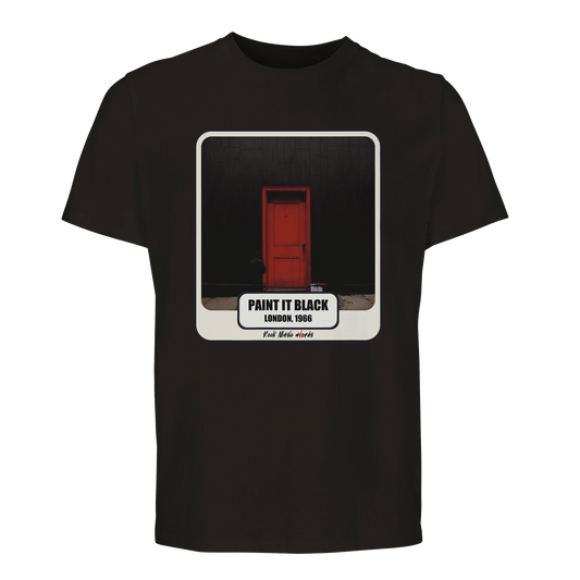 T-shirt premium nero con la stampa Rock Art «Paint It Black»