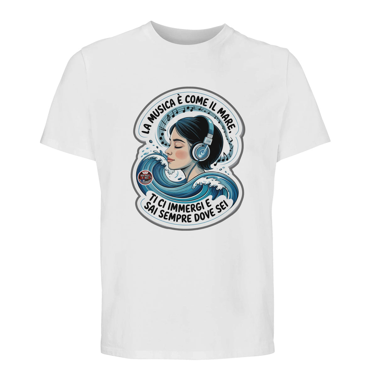 T-shirt Premium con lo slogan «La musica è come il mare»