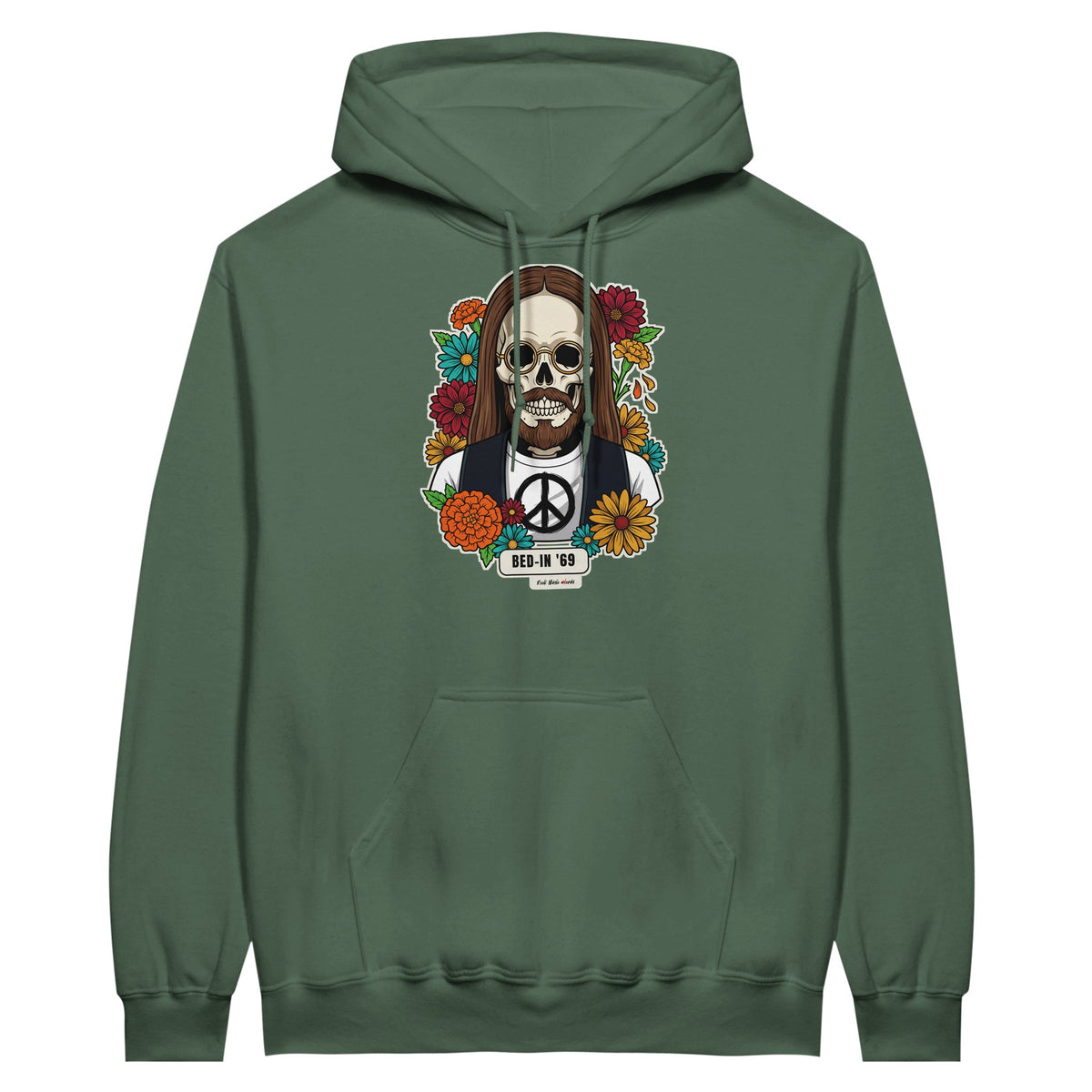 Felpa con cappuccio con la calavera Bed-In '69 – Calaveras del Rock