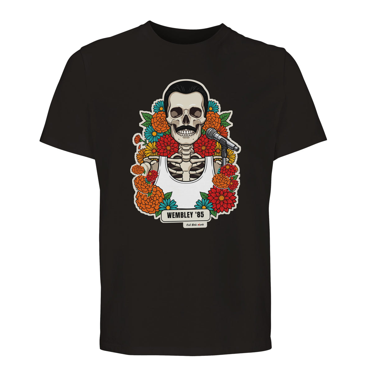 T-shirt Premium nera con la calavera Wembley '85