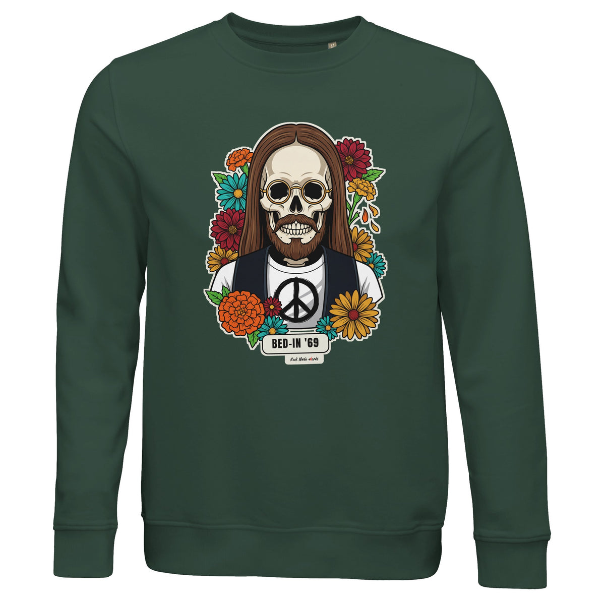 Felpa biologica con la calavera Bed-In '69 – Calaveras del Rock