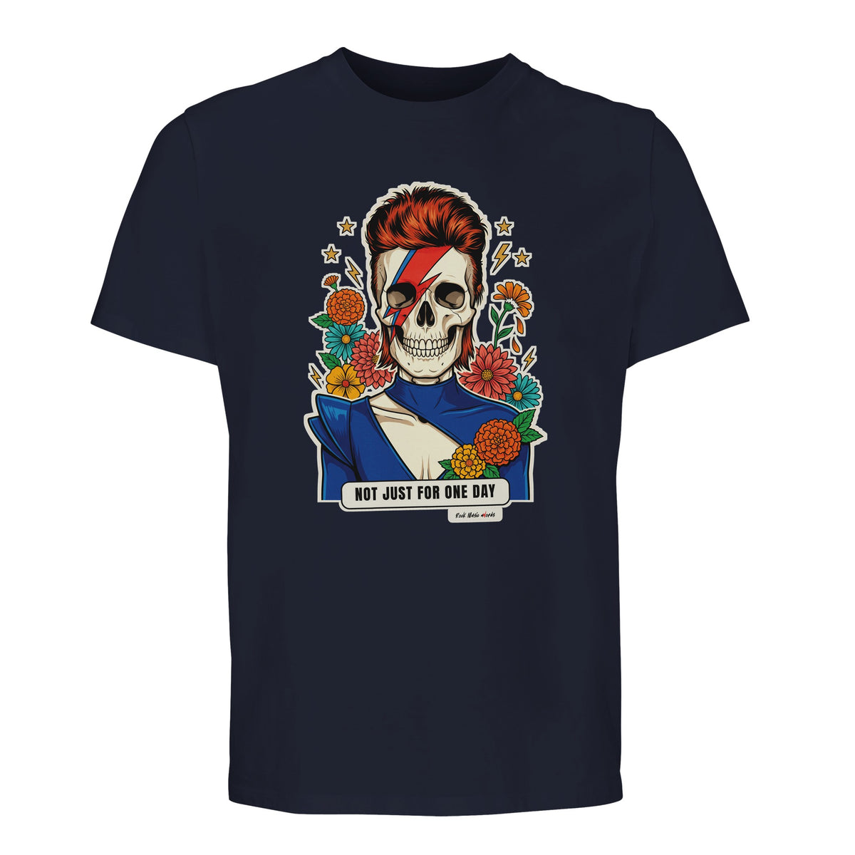T-shirt Premium blu navy con la calavera Not Just For One Day