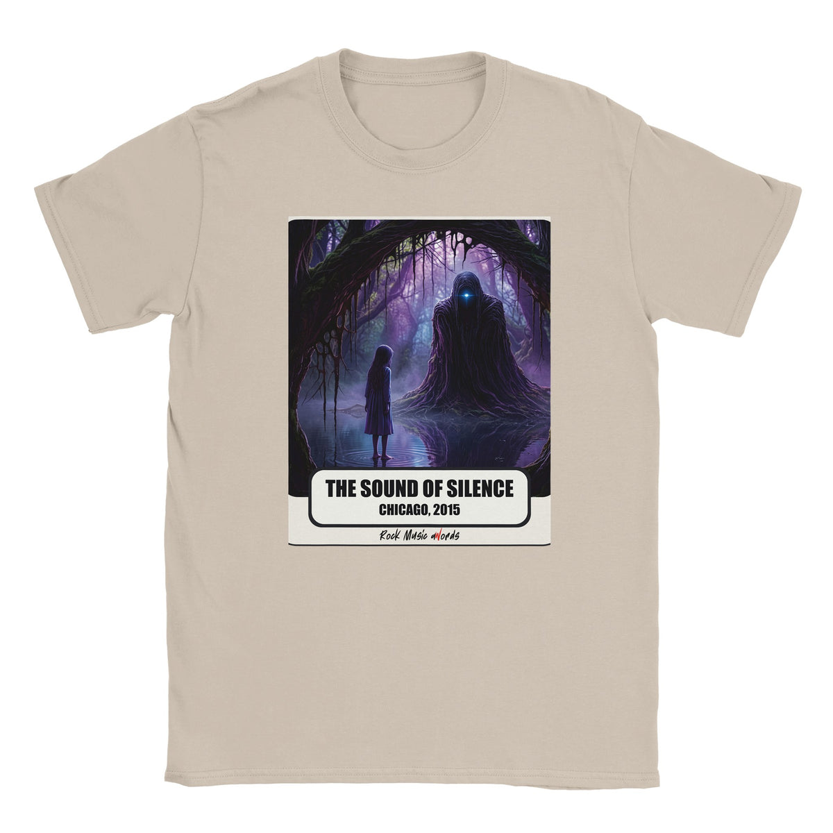 T-shirt color sabbia con la stampa Rock Art «The Sound of Silence – Chicago, 2015»