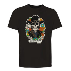T-shirt Premium nera con la calavera Ride Fast Play Loud