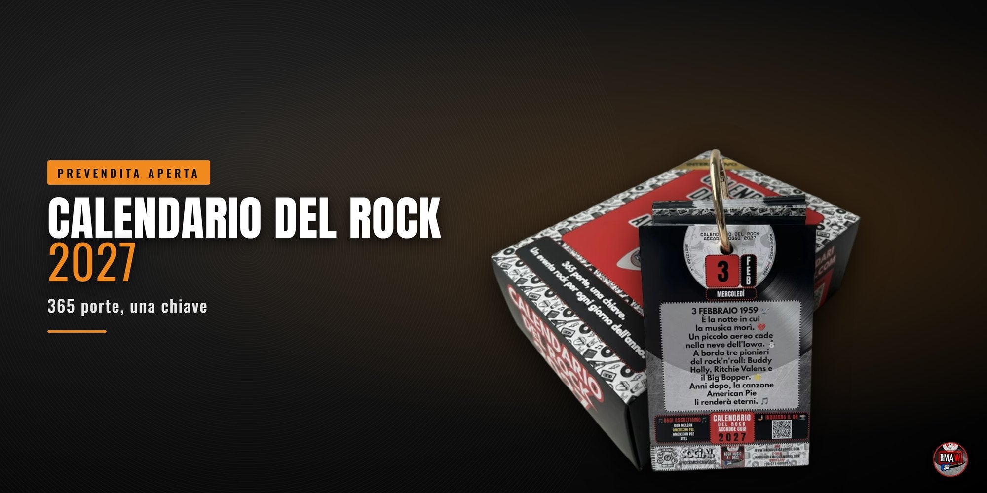 Calendario del Rock 2027 in prevendita — 365 porte, una chiave