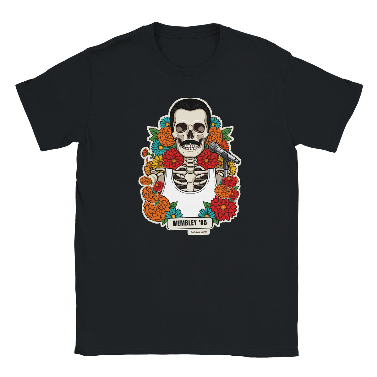 T-shirt nera con la calavera Wembley '85