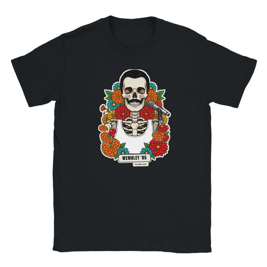 T-shirt nera con la calavera Wembley '85