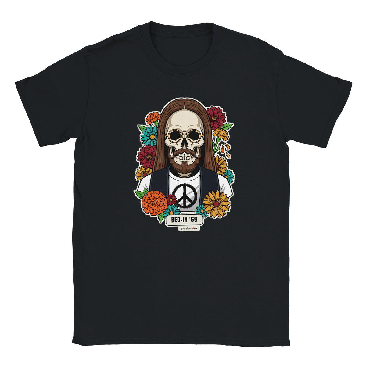 T-shirt nera con la calavera Bed-In '69