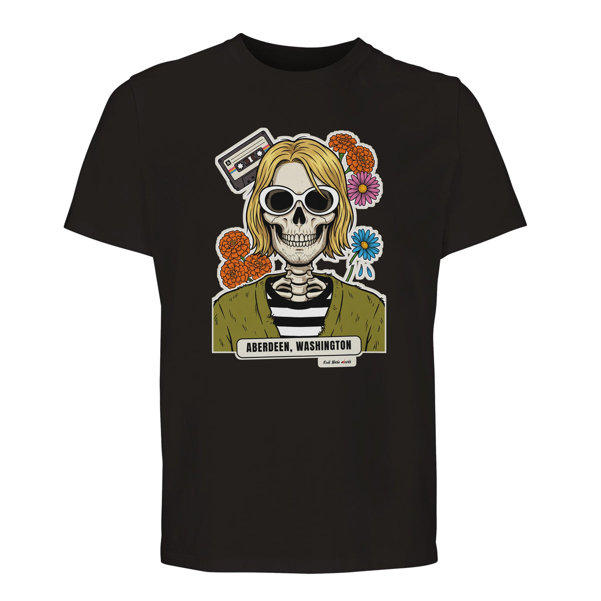 T-shirt Premium nera con la calavera Aberdeen