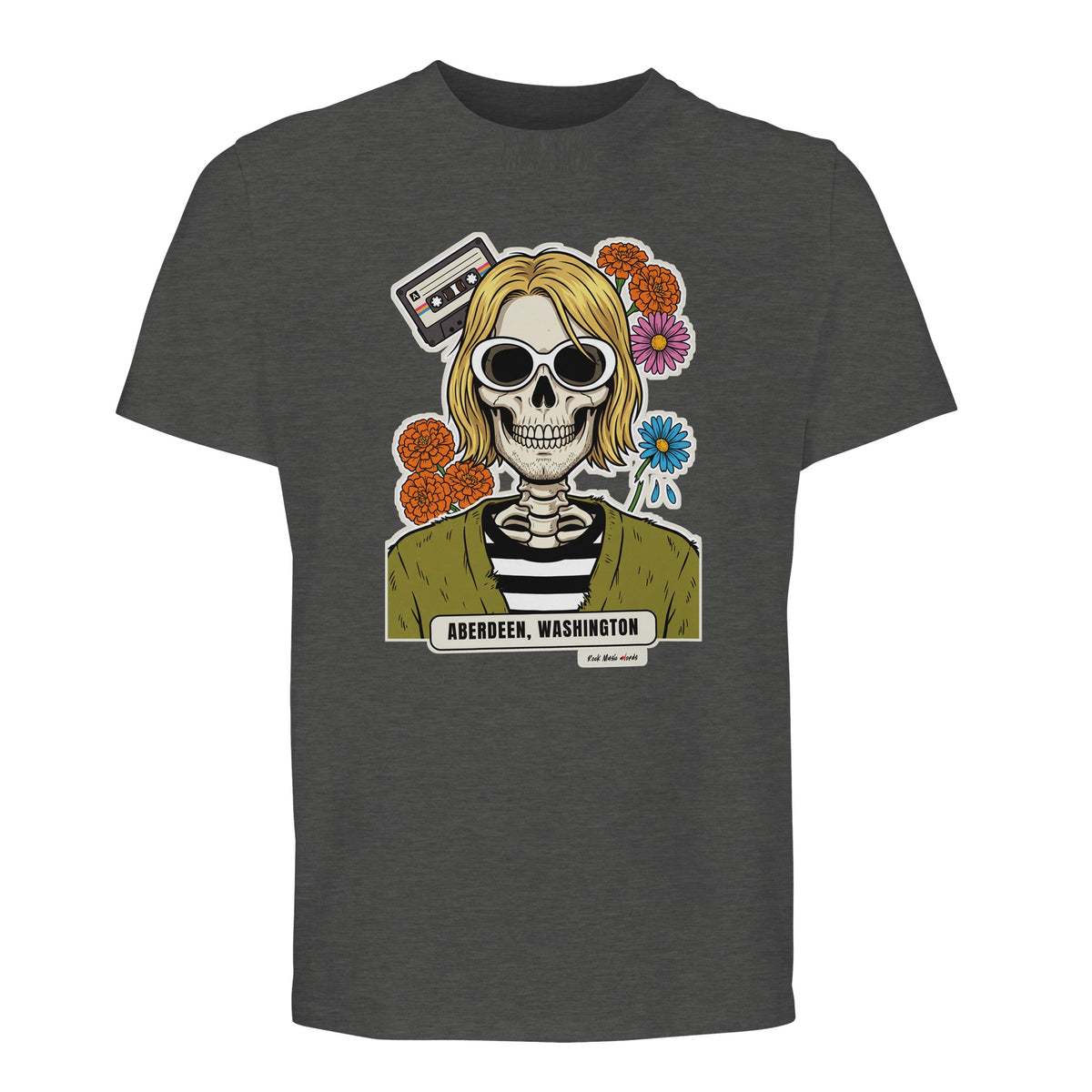 T-shirt Premium grigio melange con la calavera Aberdeen