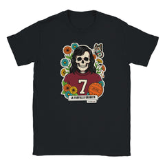 T-shirt nera con la calavera La Farfalla Granata